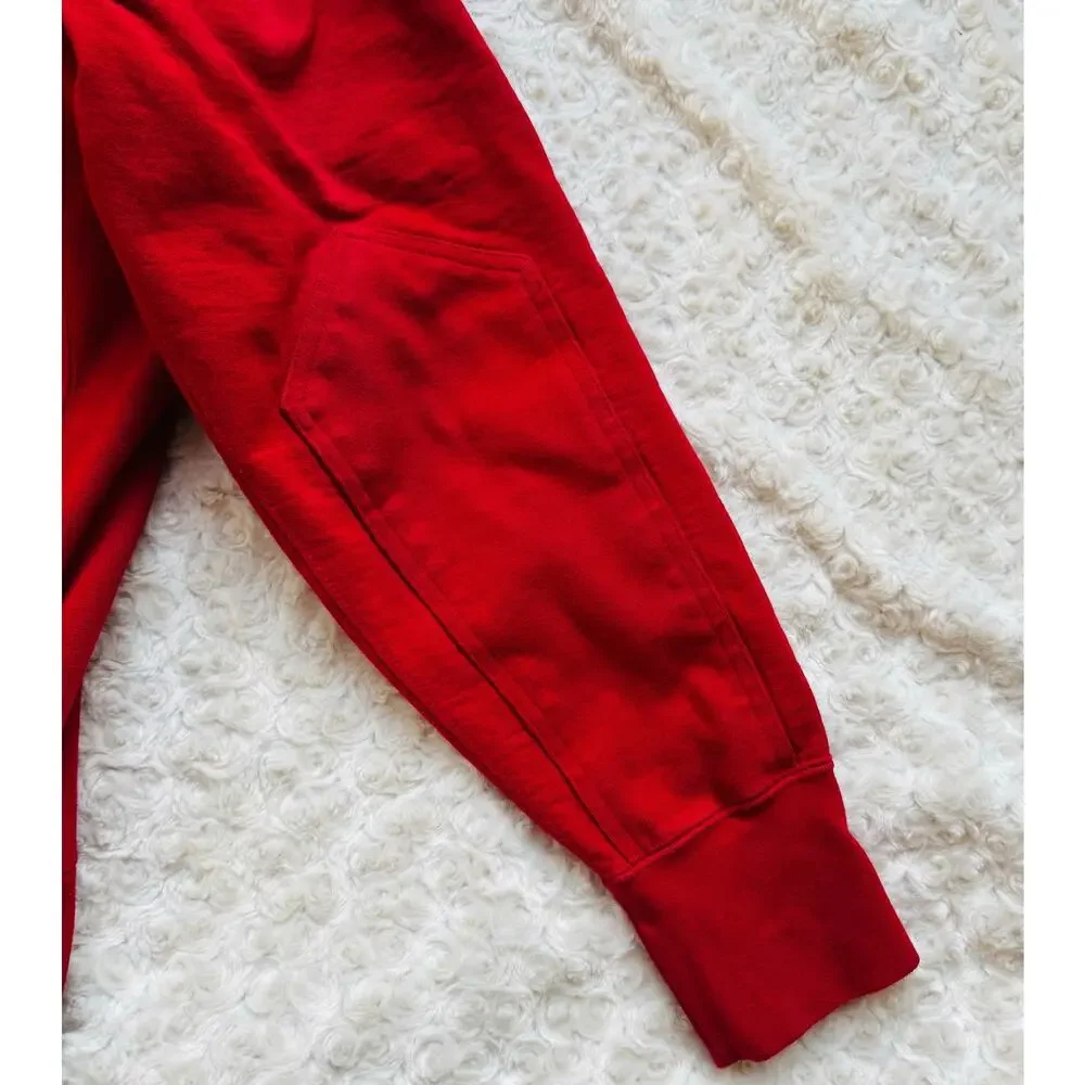 American Giant Sportswear Unisex VTG Red Cotton Full Zip Hoodie Sweatshirt Large - Picture 10 of 10
